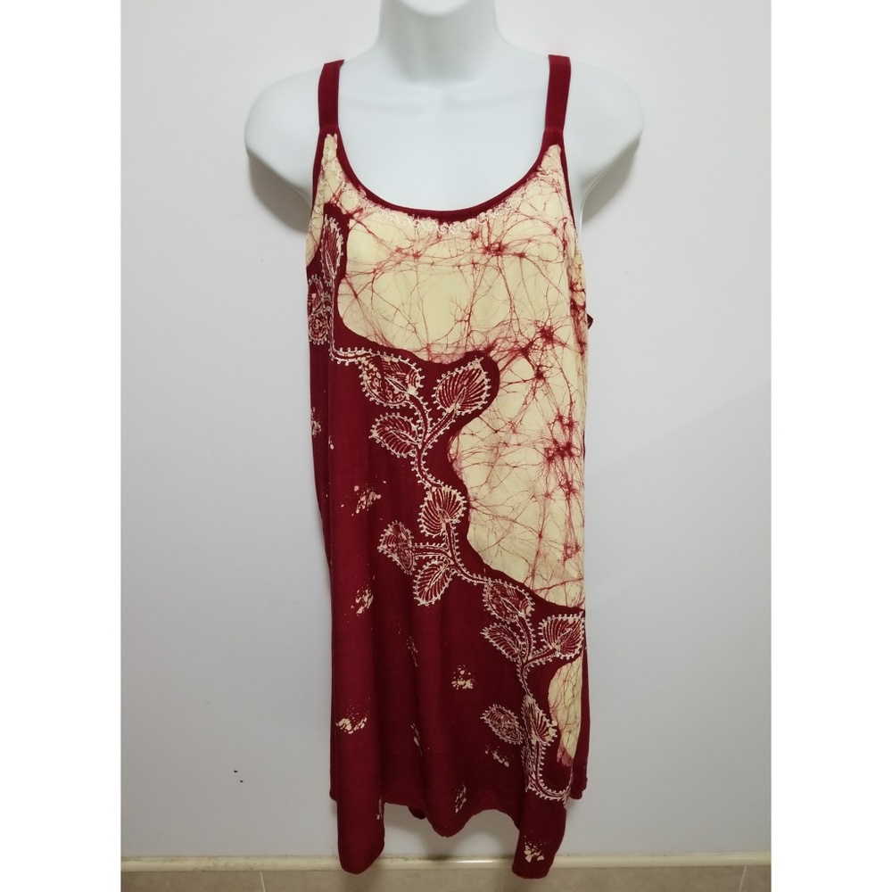 Advance Apparels red and cream summer dress